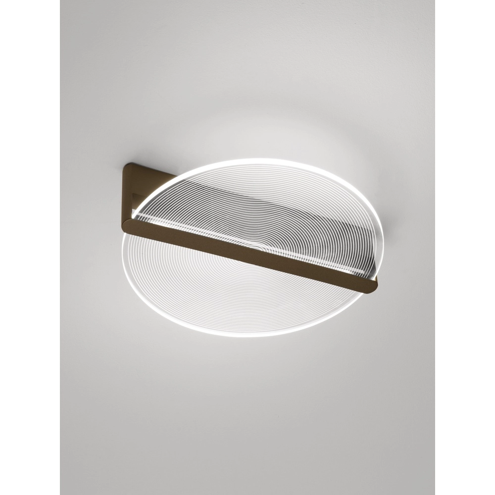 Strakke plafondlamp Noah Ø 42cm koffie bruin Lyora 5212017439390