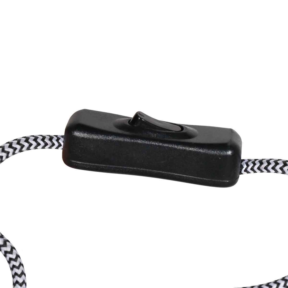 Muurlamp Bloeba zwart met rotan kap Steinhauer 8712746183016