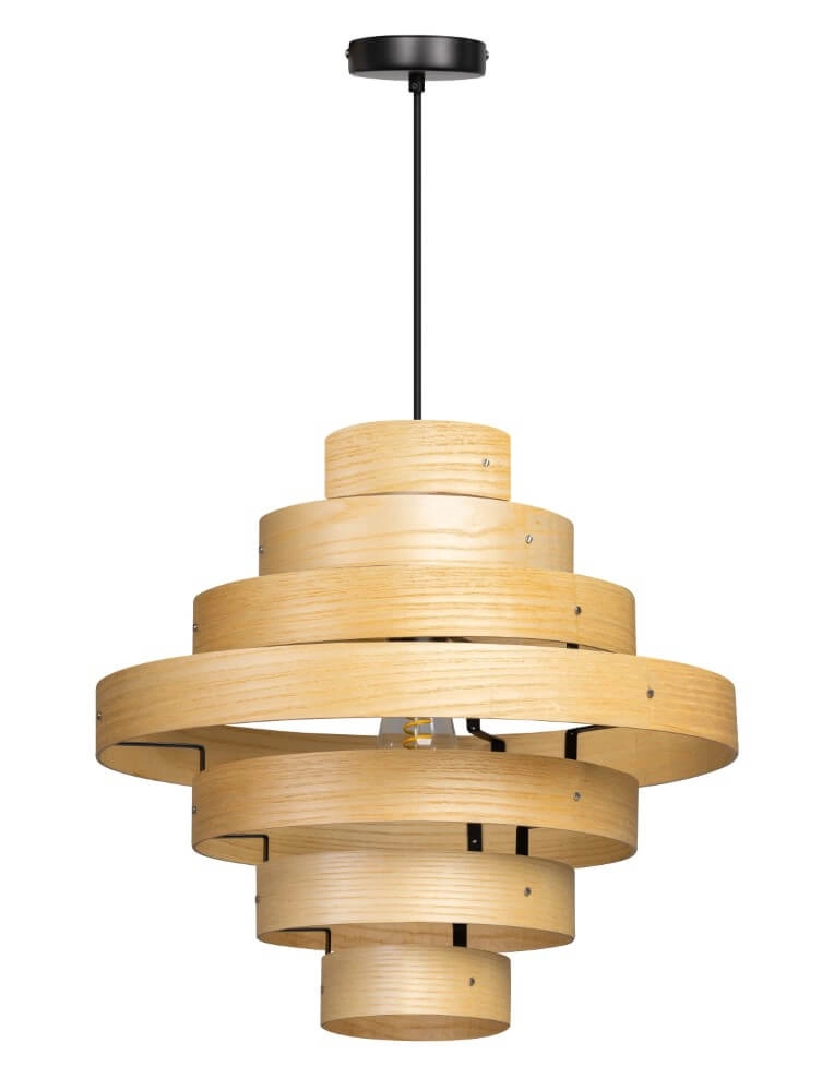 Houten hanglamp Oaknut 7-rings
