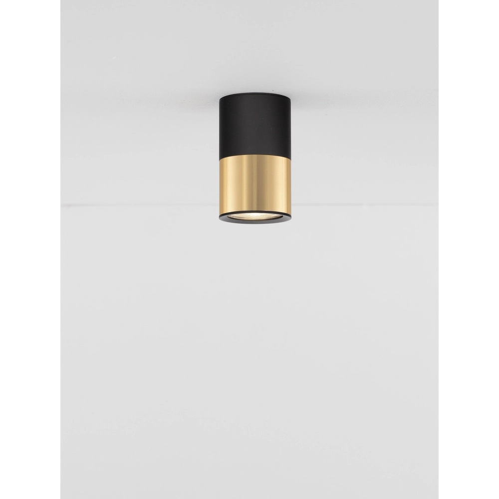 Plafondspot Picto 10cm zwart met goud