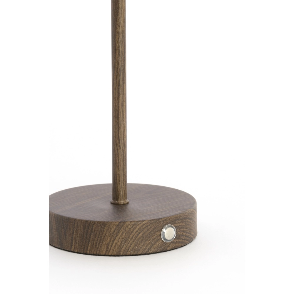 Oplaadbare schemerlamp Diny walnoot look met wit Light & Living 8717807816377