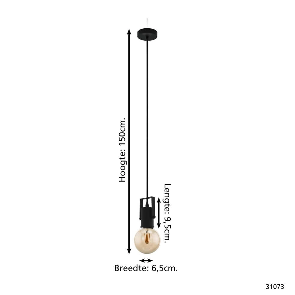 Zwarte landelijke hanglamp Calari Eglo 9002759310738