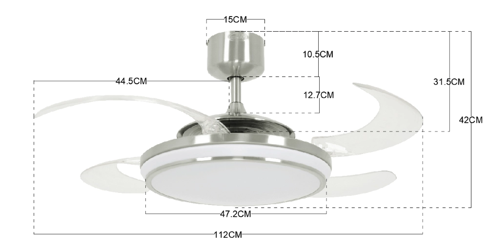 RVS plafondventilator Fanway Evo 1 Ø 122cm Beacon 9333509114512