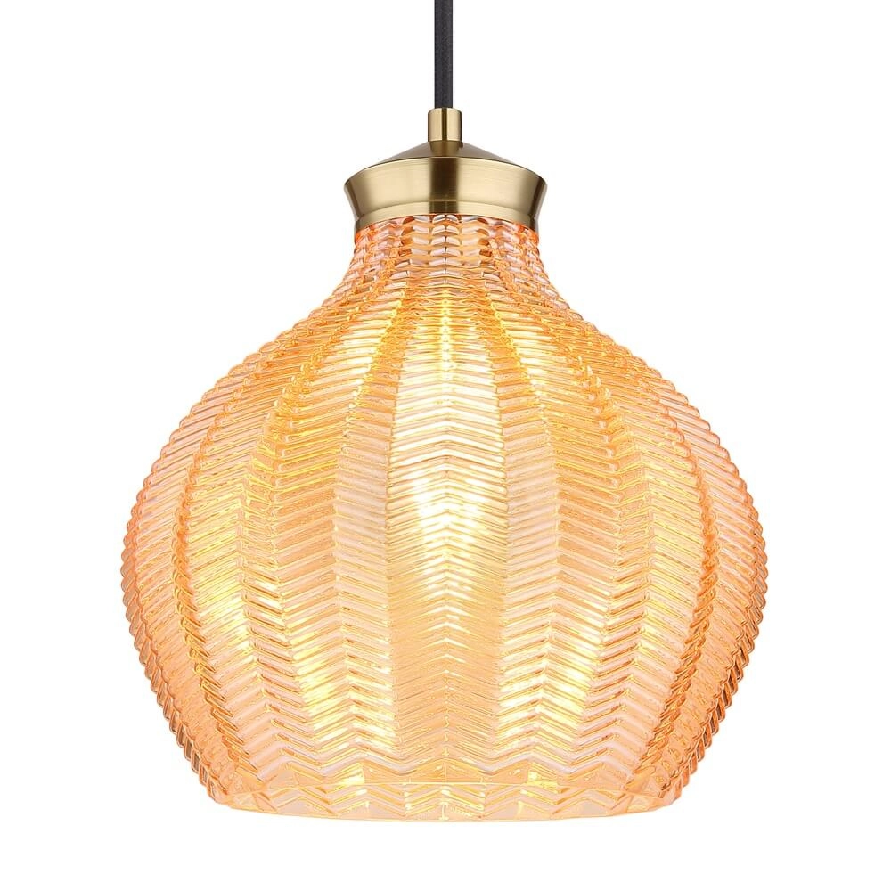 Hanglamp Jessica met oranje glas Ø 22cm Globo 9007371478118