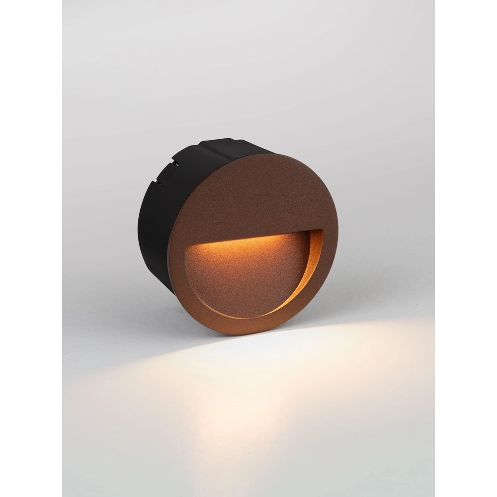 Ronde inbouw wandlamp Sete roestbruin Lyora 5212017497994