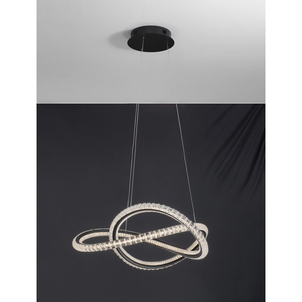 Design hanglamp Ginevra zwart Ø 58cm Lyora 5212017433473