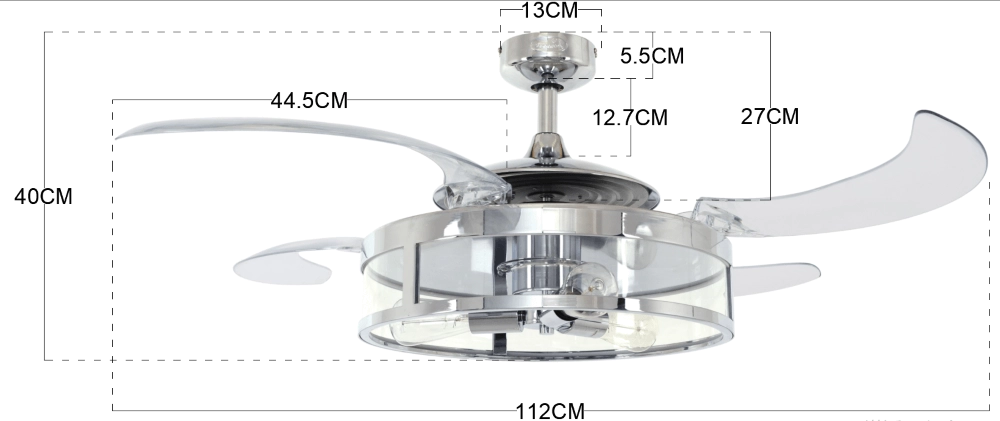 Chromen plafondventilator Fanway Classic Ø 122cm Beacon 9333509119388