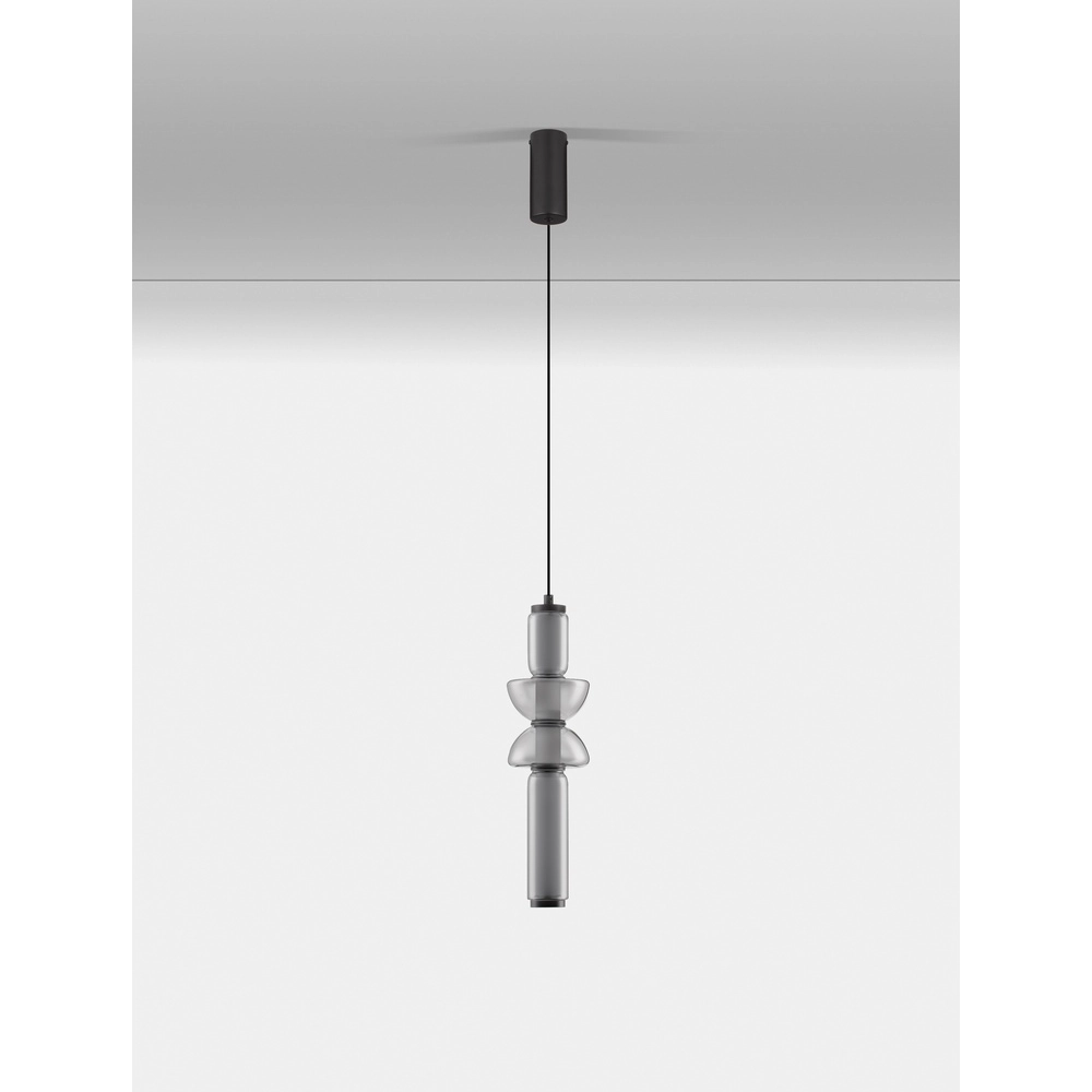 1-lichts hanglamp Ulon smoke glas Lyora 5212017474179
