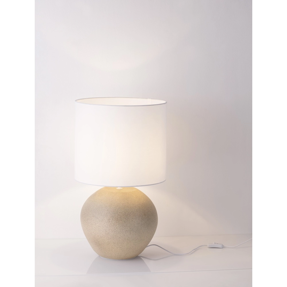 Tafellamp Mizu crème met witte kap Tafellamp Mizu crème met witte kap