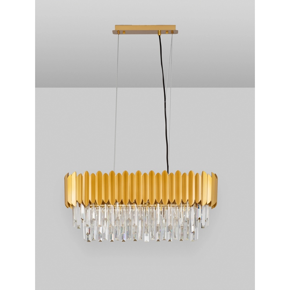 Hanglamp Magnolia langwerpig goud en kristal Lyora 5212017434982
