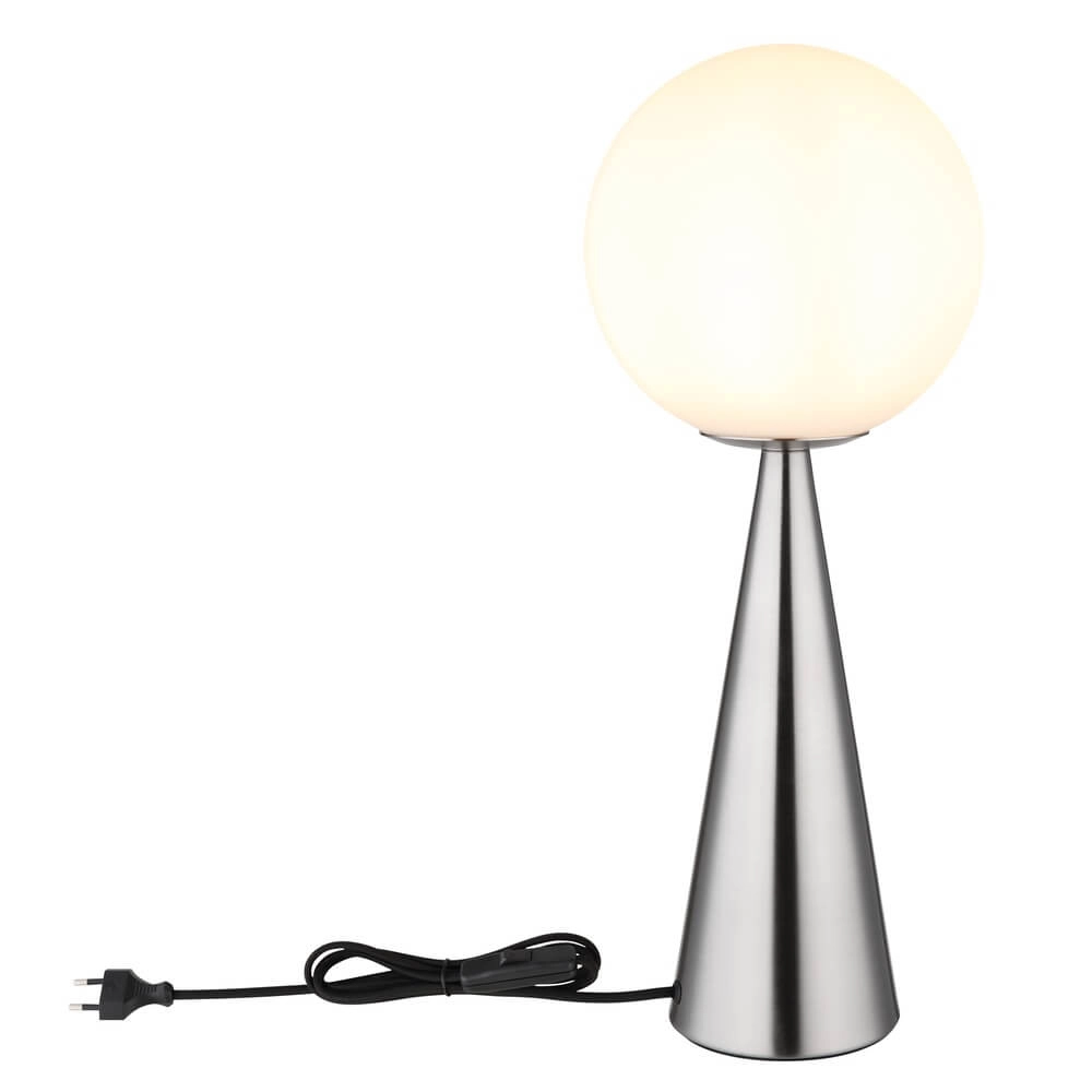 Tafellamp Pinpal nikkel met wit bol glas Globo 9007371450343