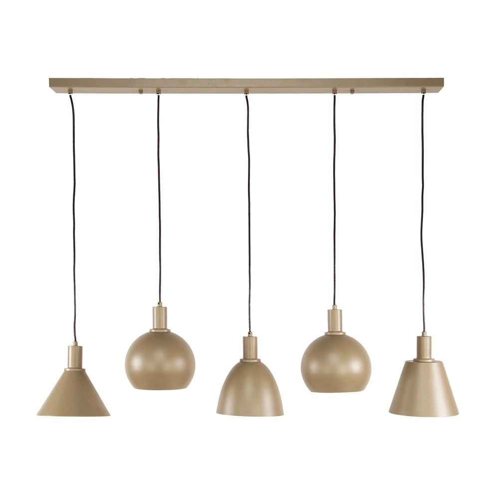 Zand hanglamp Metallo eettafel - 5x E27 Lyora 8716803512320