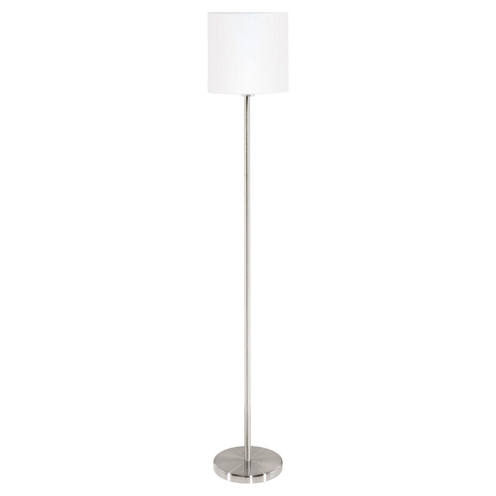Vloerlamp Pasteri 28cm nikkel mat met witte kap