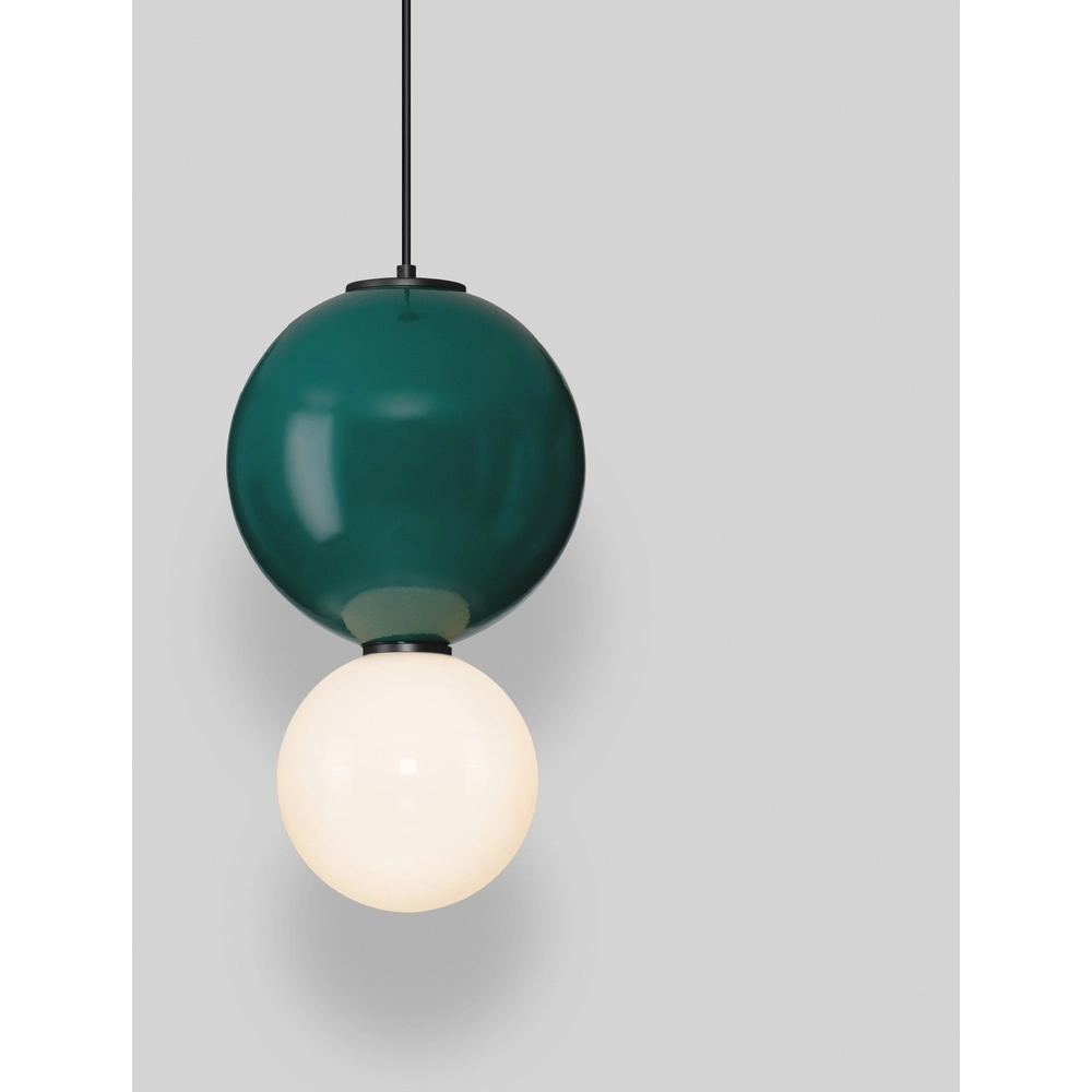 Pendant lamp Noesis Ø 25cm green with white Lyora 5212017483645