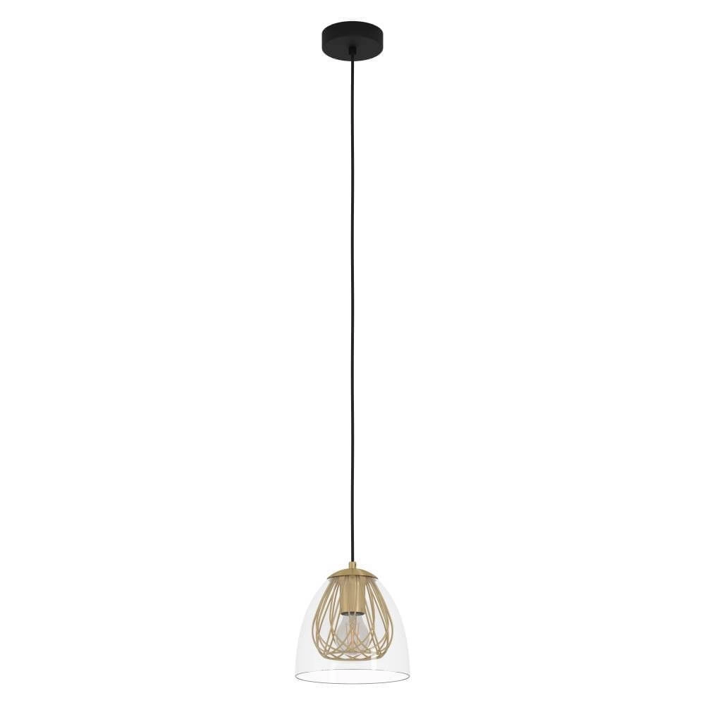 Hanglamp goud met glas Jazminia Ø 20cm