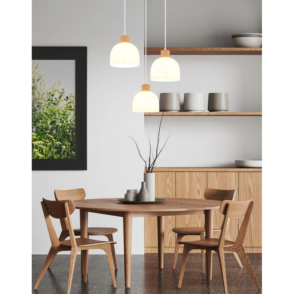 3-lichts hanglamp Swanson wit Globo 9007371592999