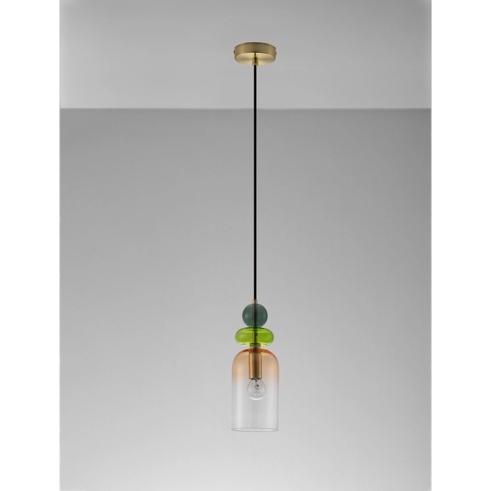 Gekleurde hanglamp Murano oranje Lyora 5212017434203