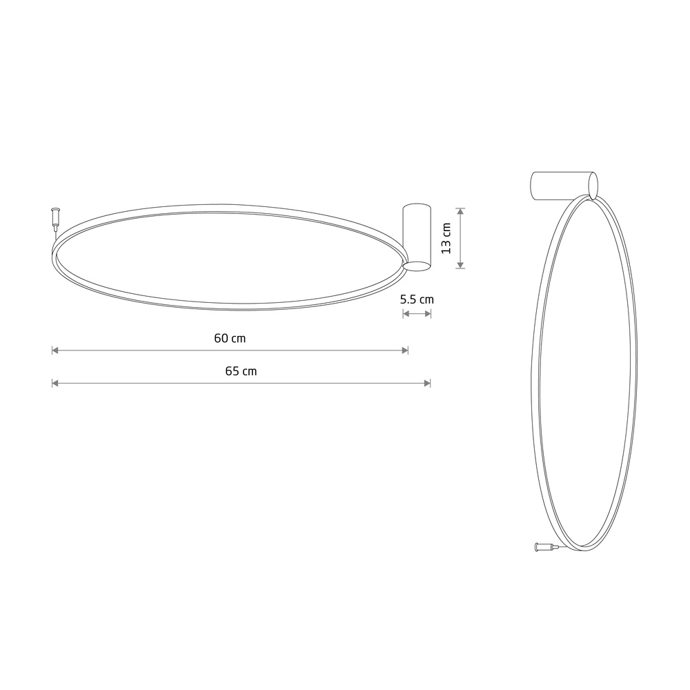 Design wandlamp Circolo Led wit Ø 60cm Lyora 5903139116039