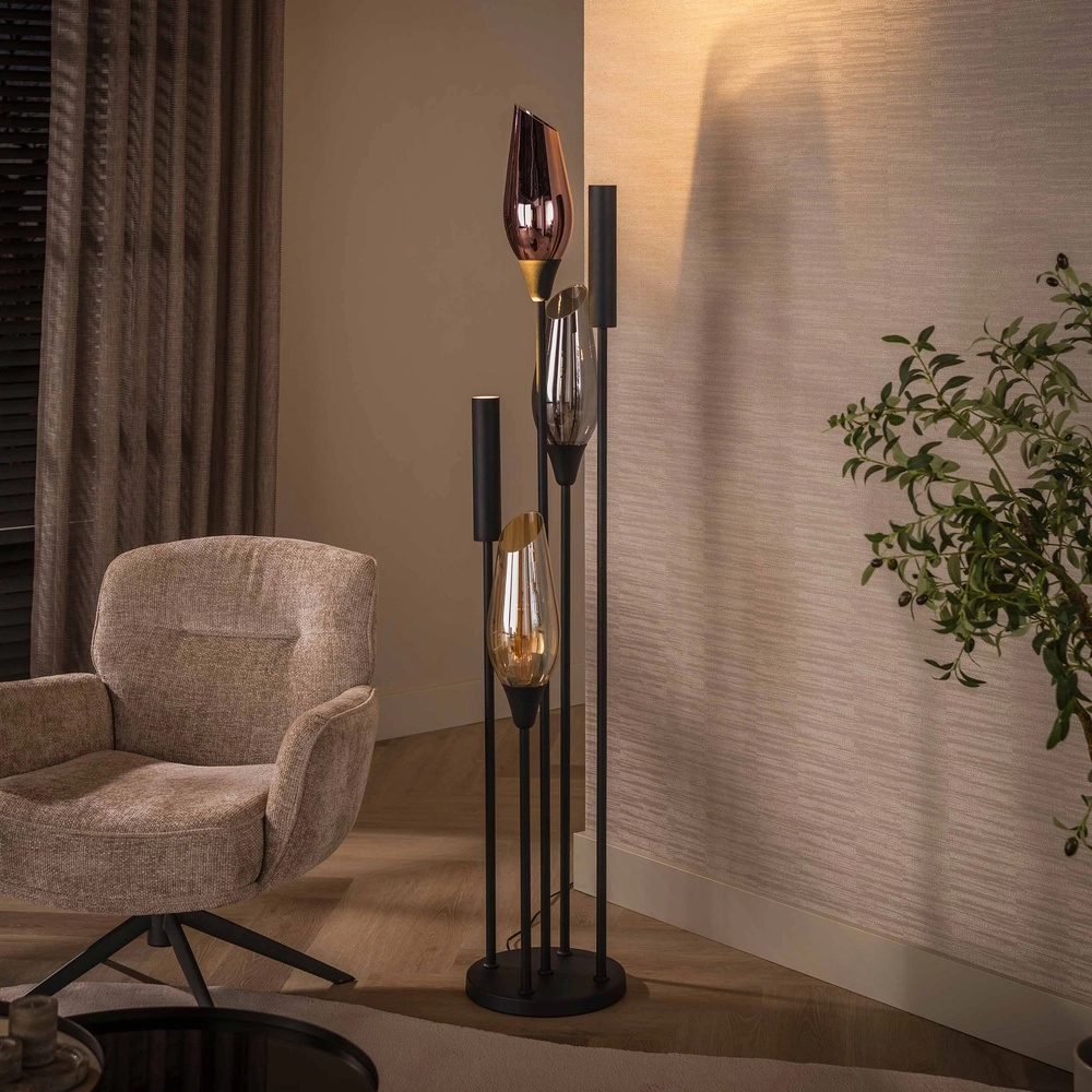 Moderne vloerlamp Cocoon zwart Lyora 8716803515116