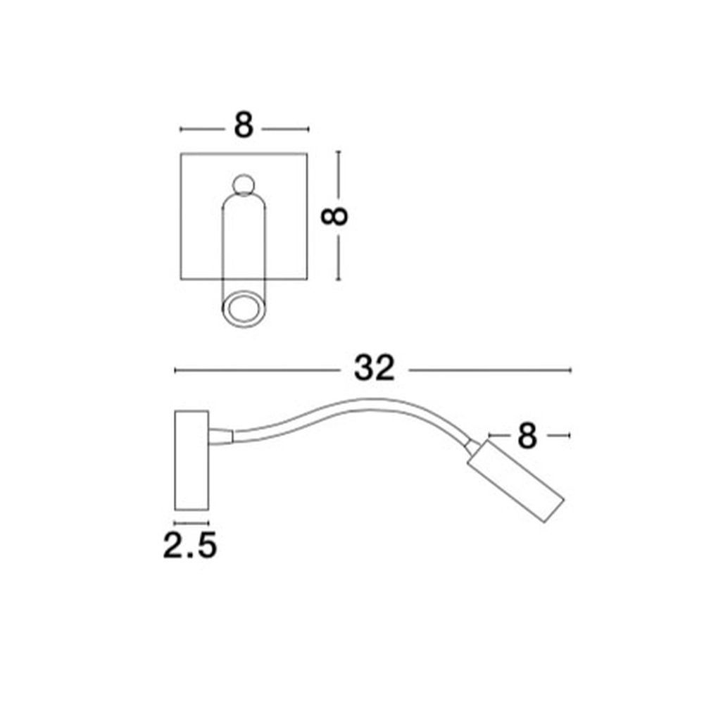 Bedlampje Madison wit Lyora 5212017410986