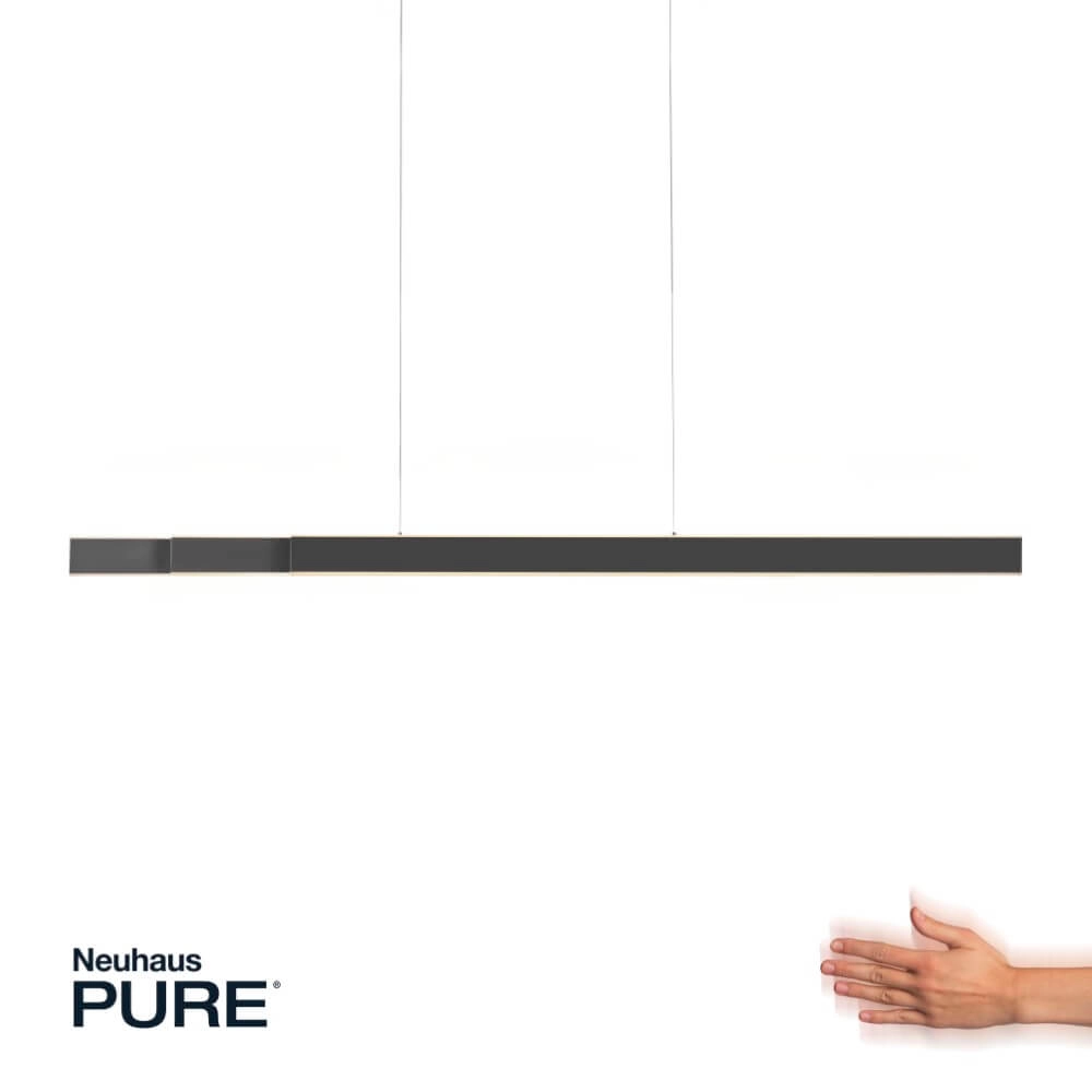 Strakke hanglamp Pure Lume antraciet Paul Neuhaus 4012248357842