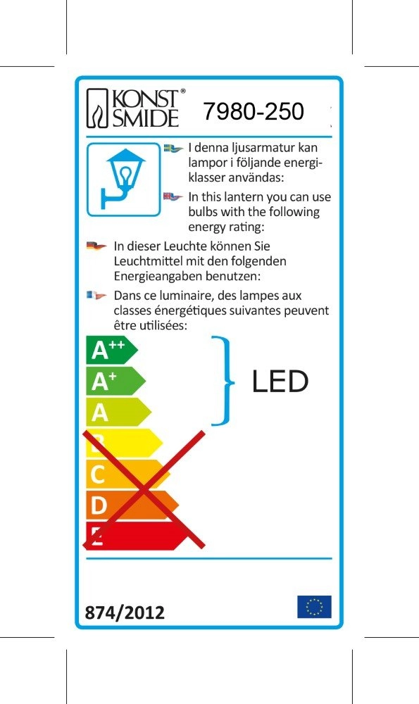 Staande design lamp Potenza GU10 100cm wit KonstSmide 7318307980257