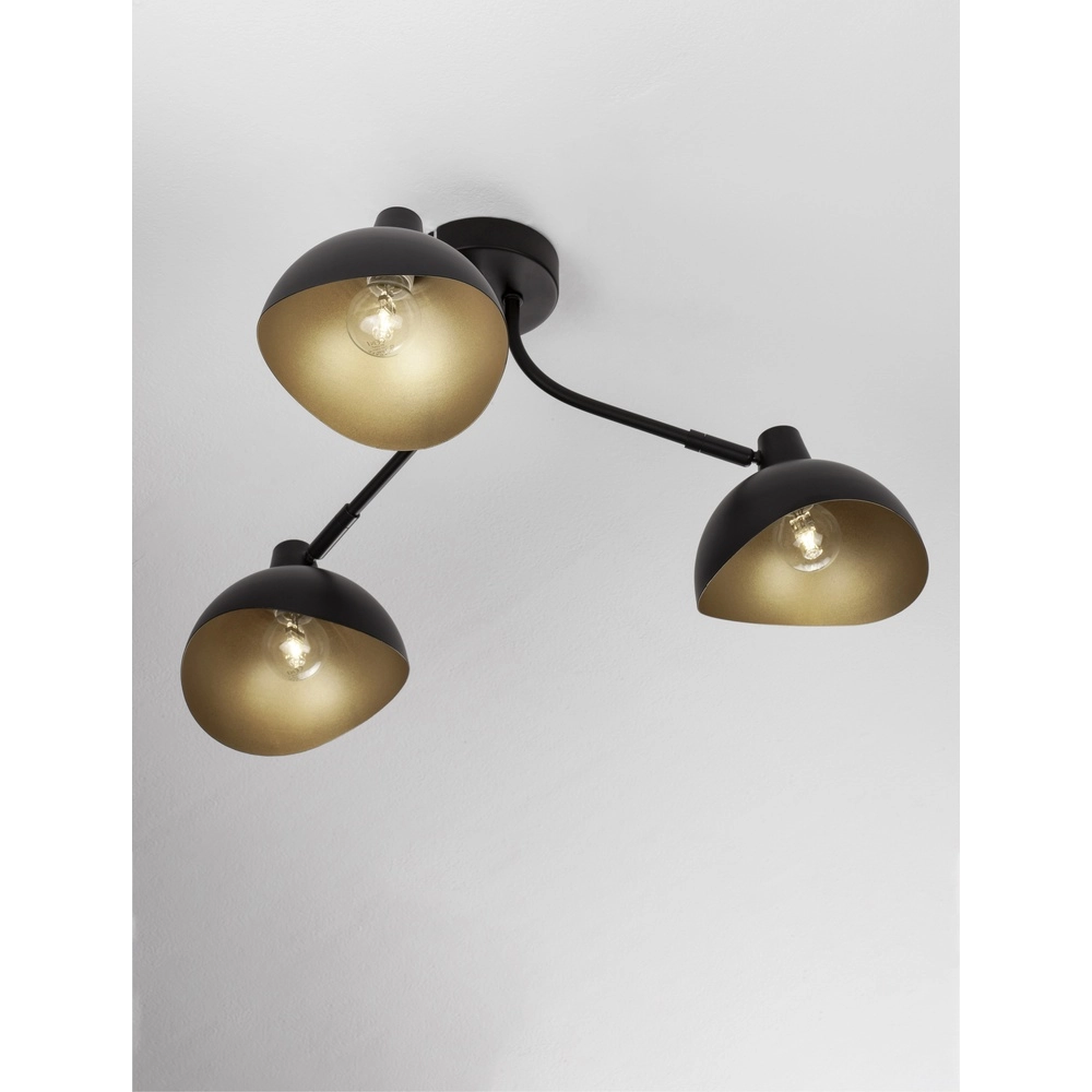 Plafondlamp Geti M zwart met gouden binnenkant Lyora 5212017436399