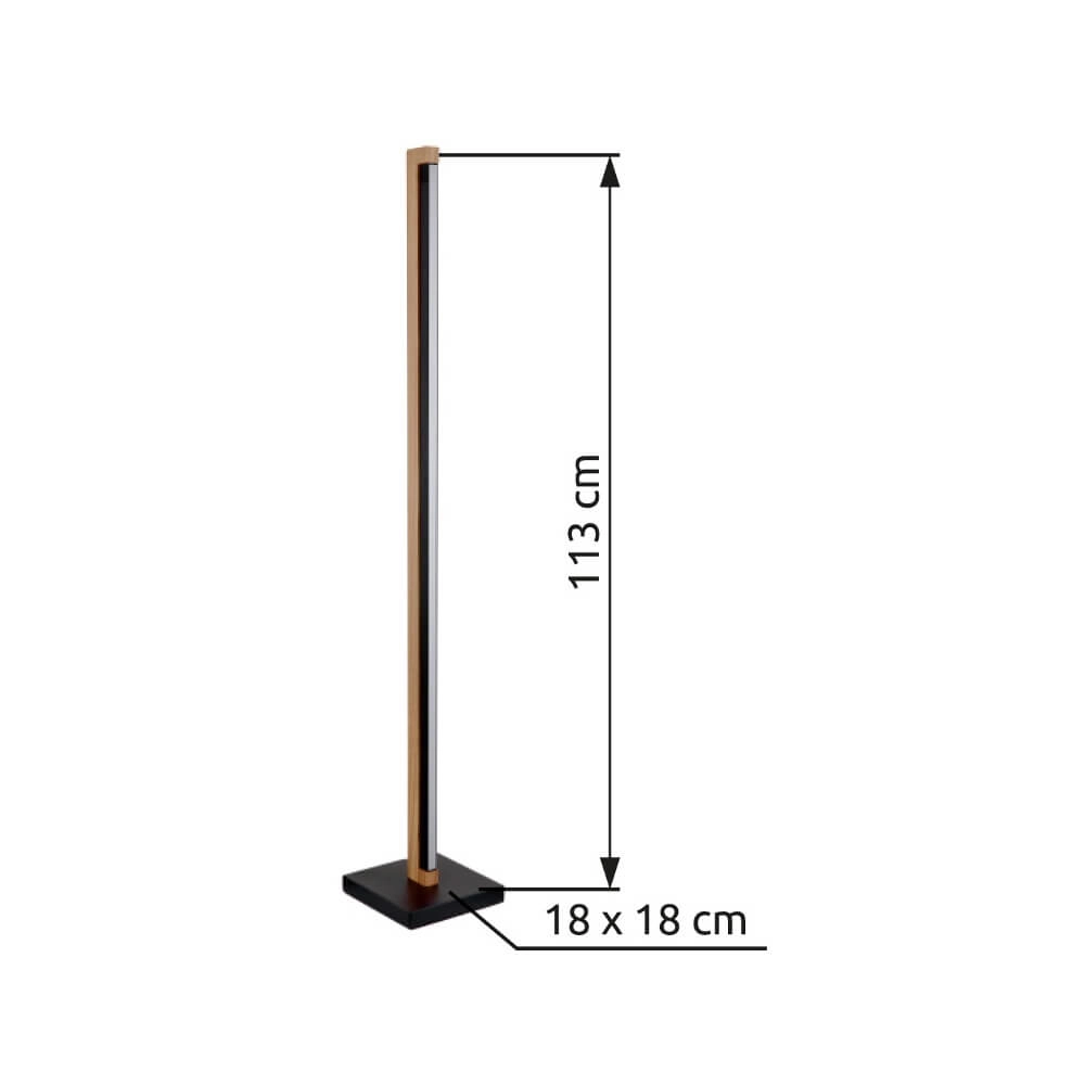 Design vloerlamp Starla zwart met hout 113cm Globo 9007371447305