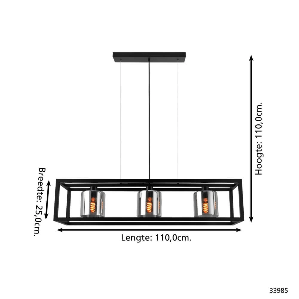 Smoke glaze hanglamp Brisling Eglo 9002759339852