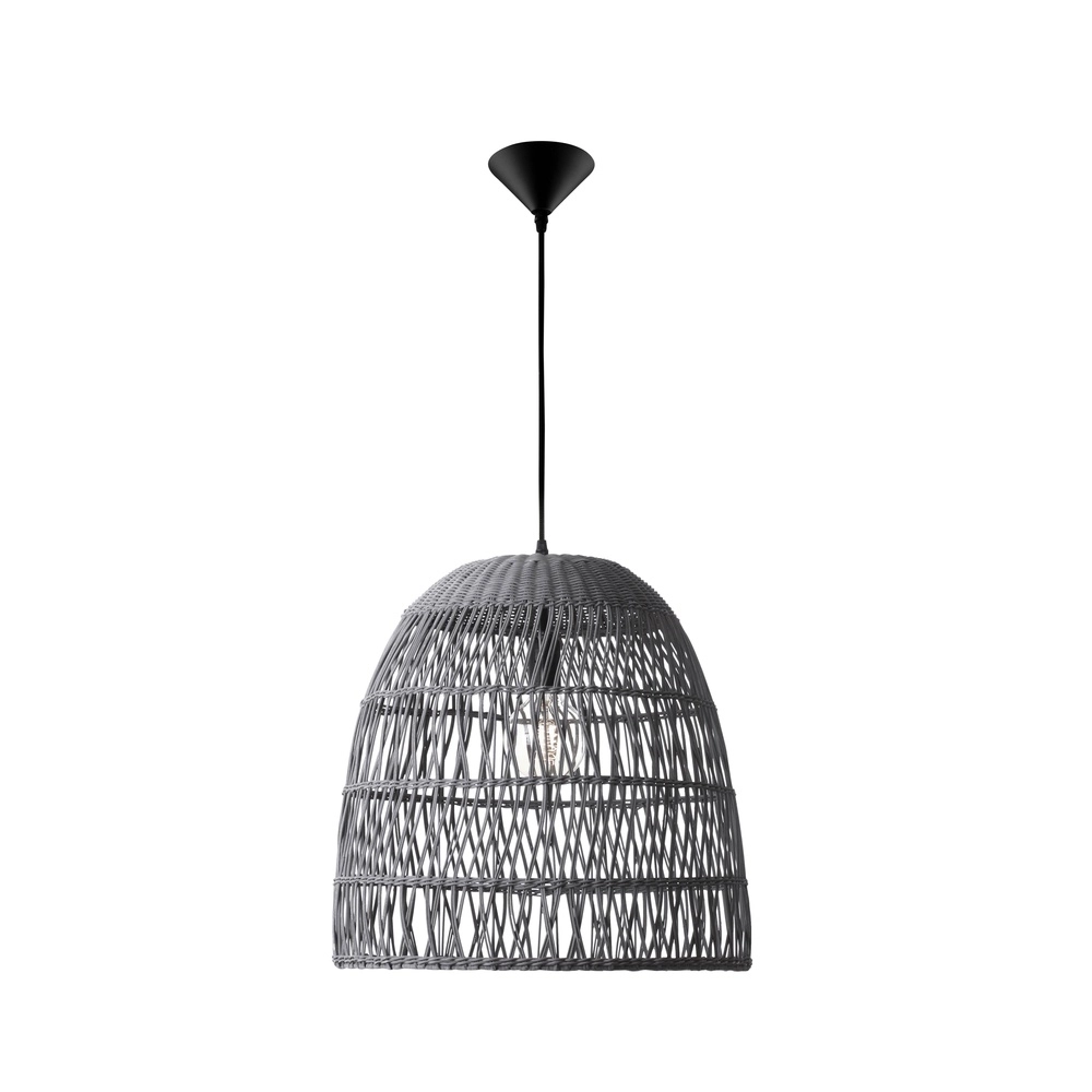 Grijze hanglamp Destin rotan Ø 46,5cm Lyora 5212017416667
