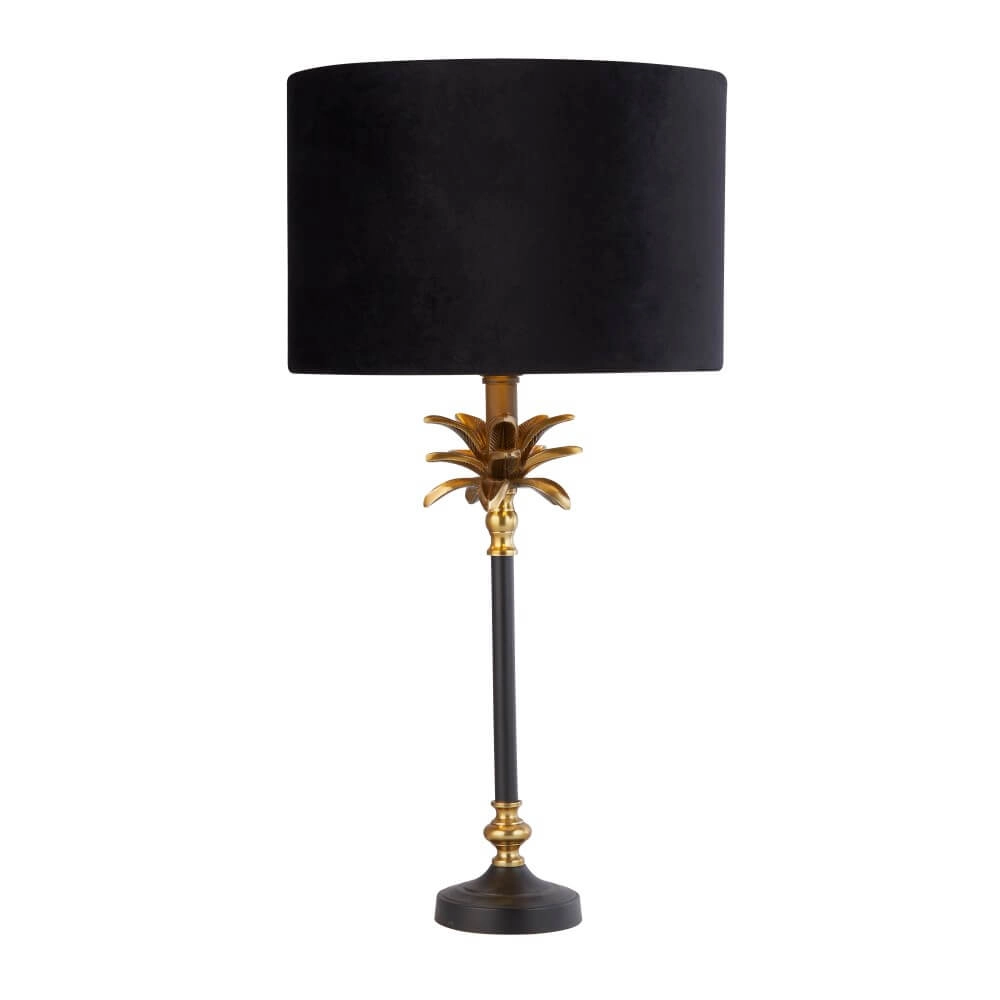 Tafellamp Palm zwart met zwarte kap Searchlight 5053423257389