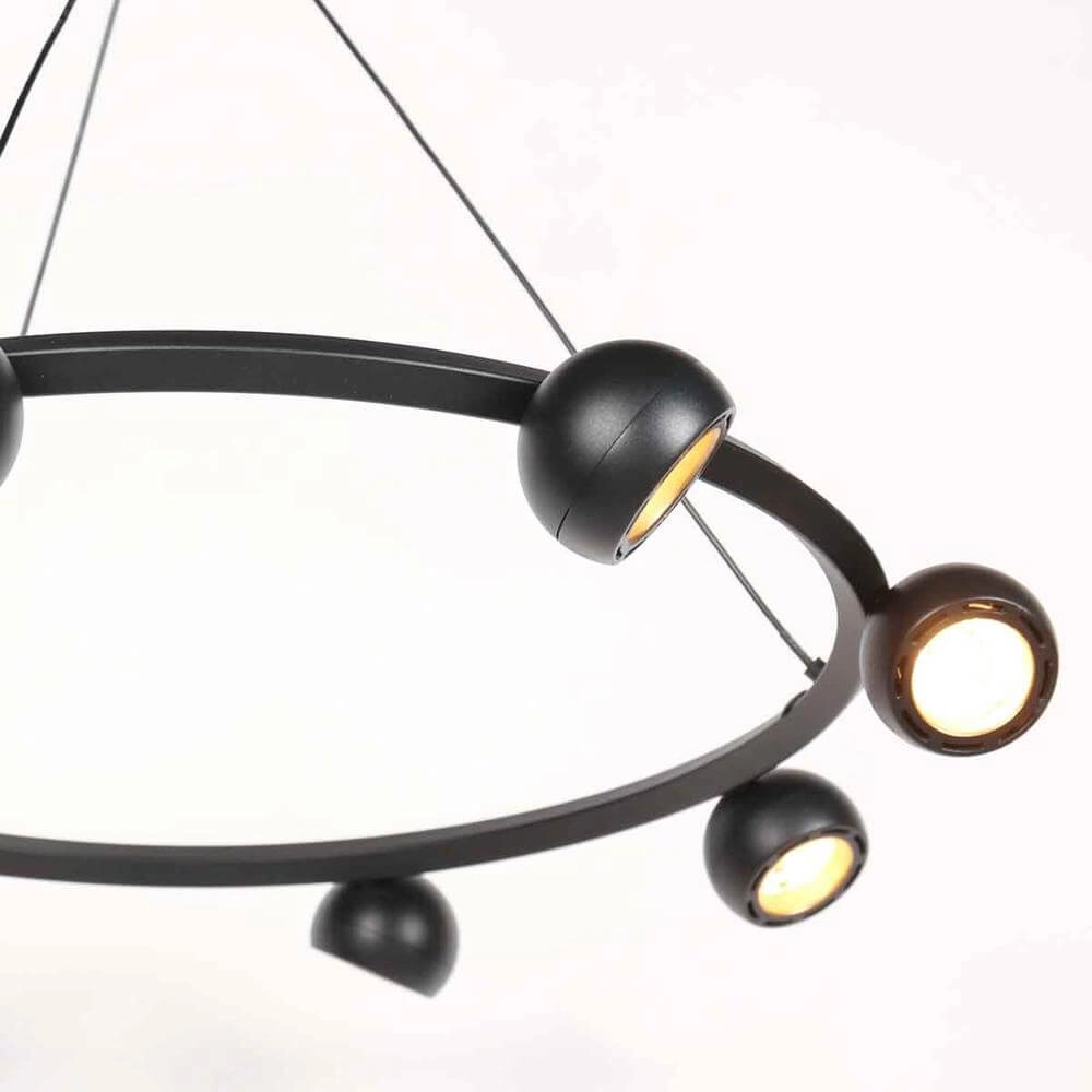 8-lichts hanglamp Marcadore rond zwart Steinhauer 8712746176636