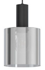 Smoke glazen hanglamp Gorosiba zwart met smoke glas Eglo 9002759987527