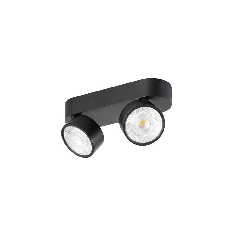Opbouwspot Kalu 2.0 dubbel zwart 2700K SLV 4024163317603