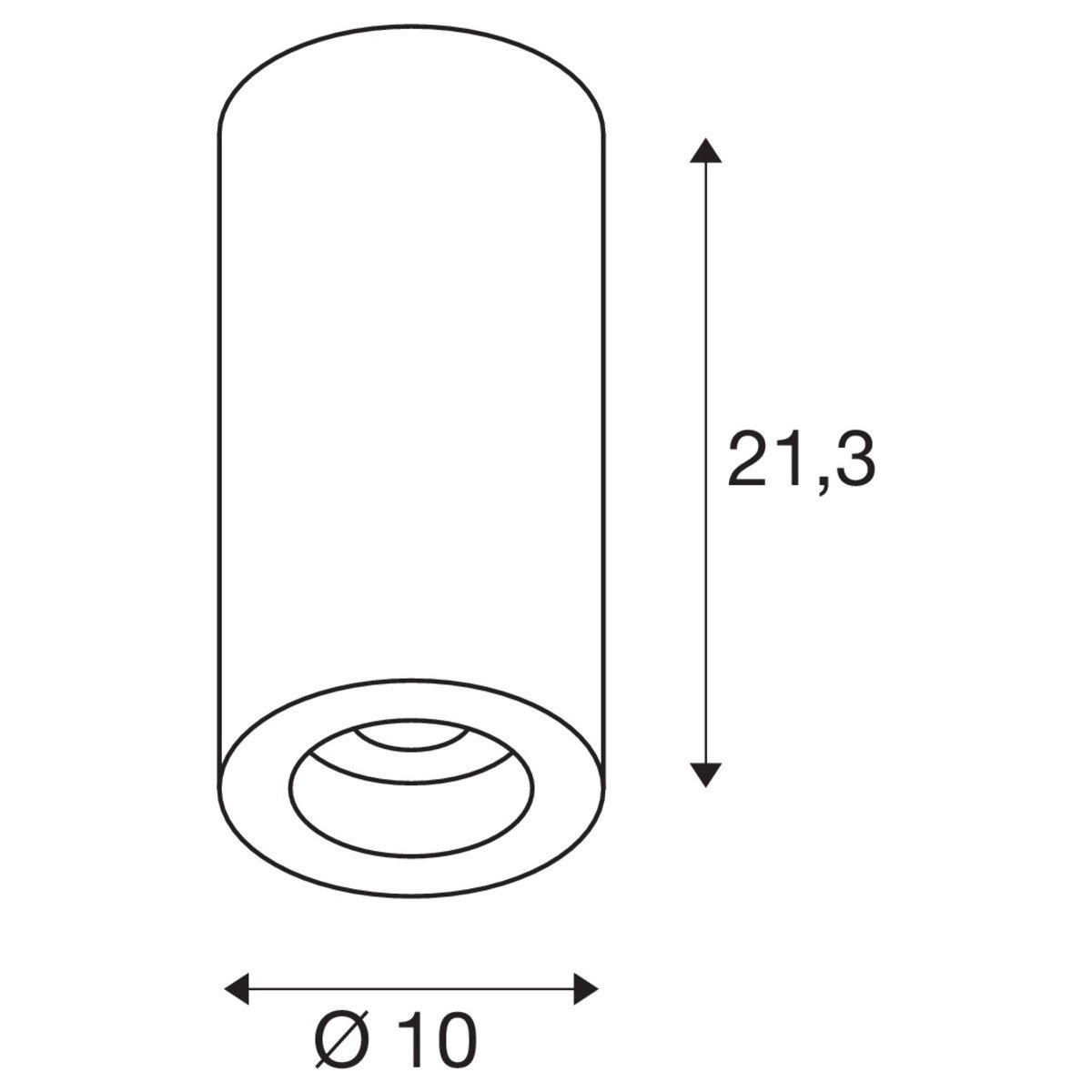 Led opbouwspot Numinos Down 28w - 2700K - 10cm zwart SLV 4024163244657