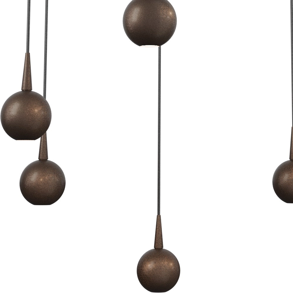 7-lichts hanglamp Talana cacao bruin Ø 50cm DTW Masterlight 8718121399058