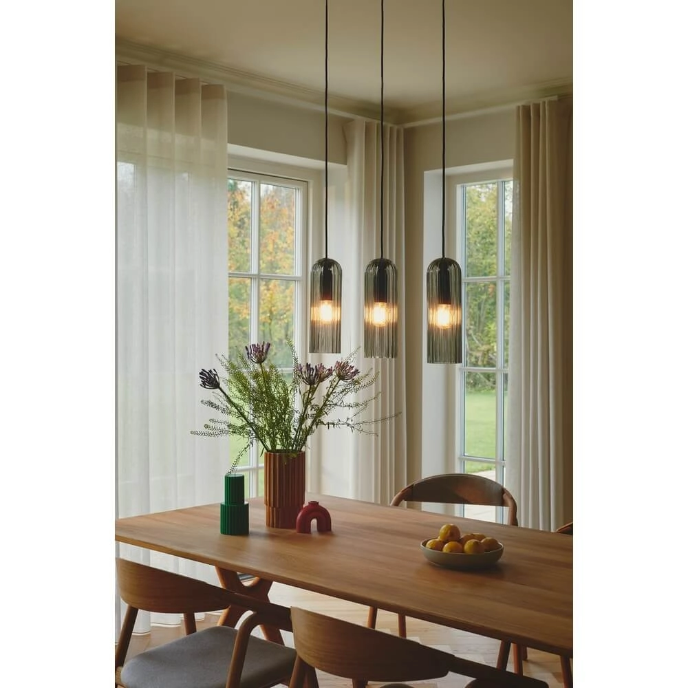 3-lichts hanglamp Miella zwart met smoke glas Nordlux 5704924018626