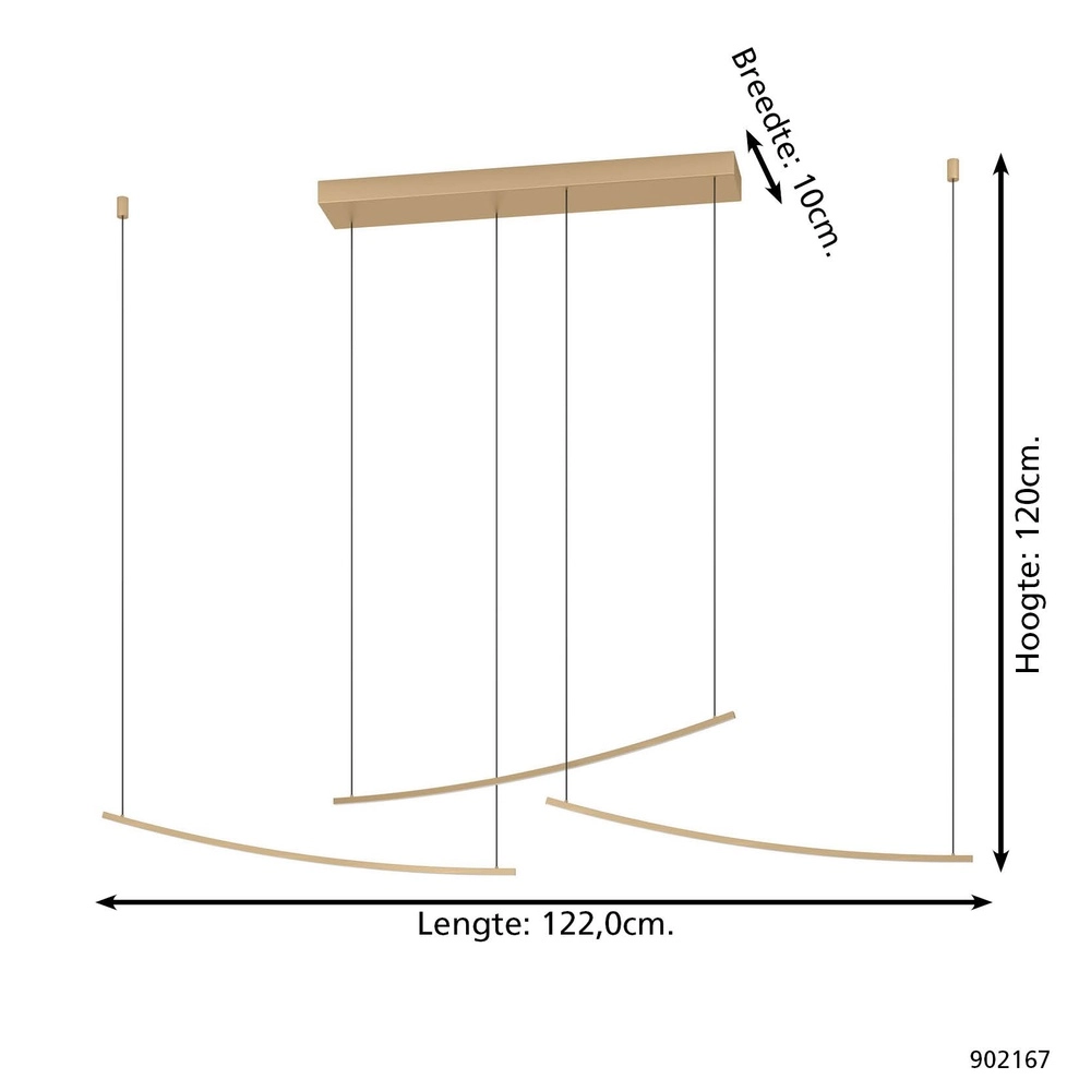 Hanglamp Villeggi zwart met goud Eglo 9008606356560