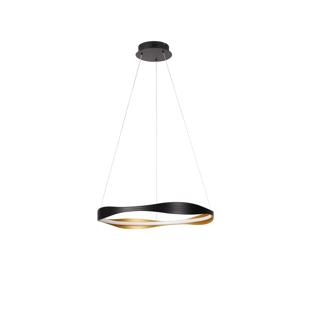 Design hanglamp Dobi Ø 60cm zwart met goud Lyora 5212017450036