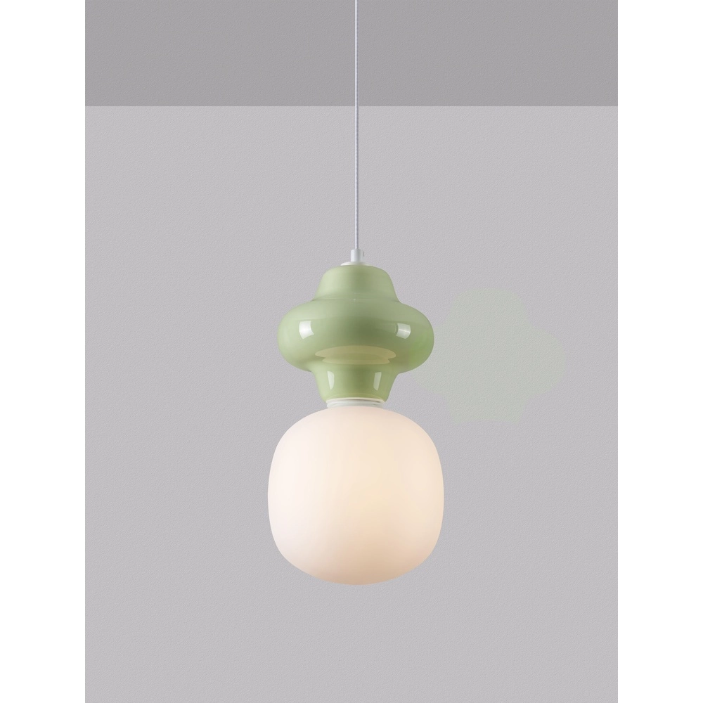 Hanglamp Clio S lichtgroen keramiek