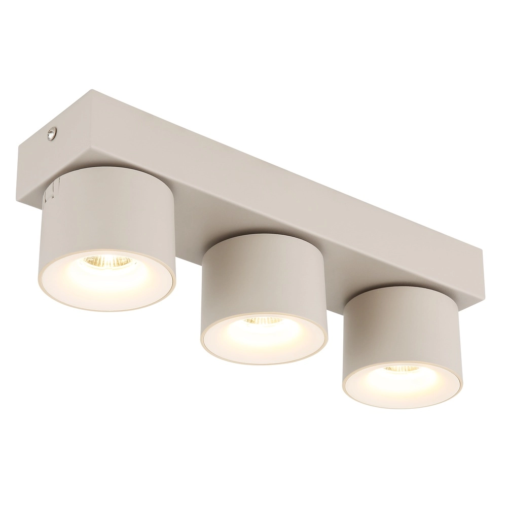 3-lichts plafondspot Rae zand bruin Globo 9007371566877