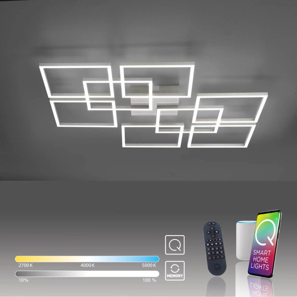 Moderne plafondlamp Q-Inigo vierkant Paul Neuhaus 4012248358108