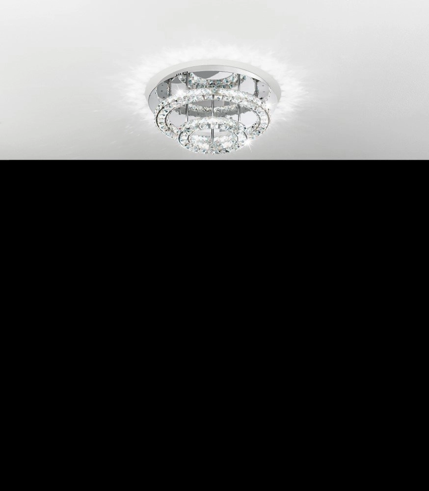 Kristallen plafondlamp Toneria 55cm 2-rings grijs Stars of Light 9002759390037