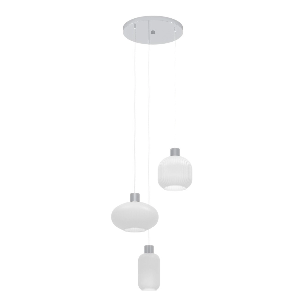 Design hanglamp Dasmina chroom met wit 3-lichts Eglo 9008606406371