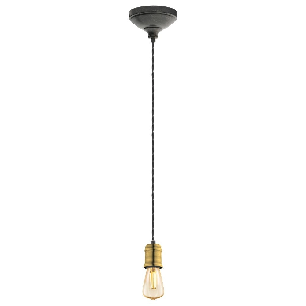 Landelijke hanglamp Yorth pendel zwart gevlamd goud Eglo 9002759325374