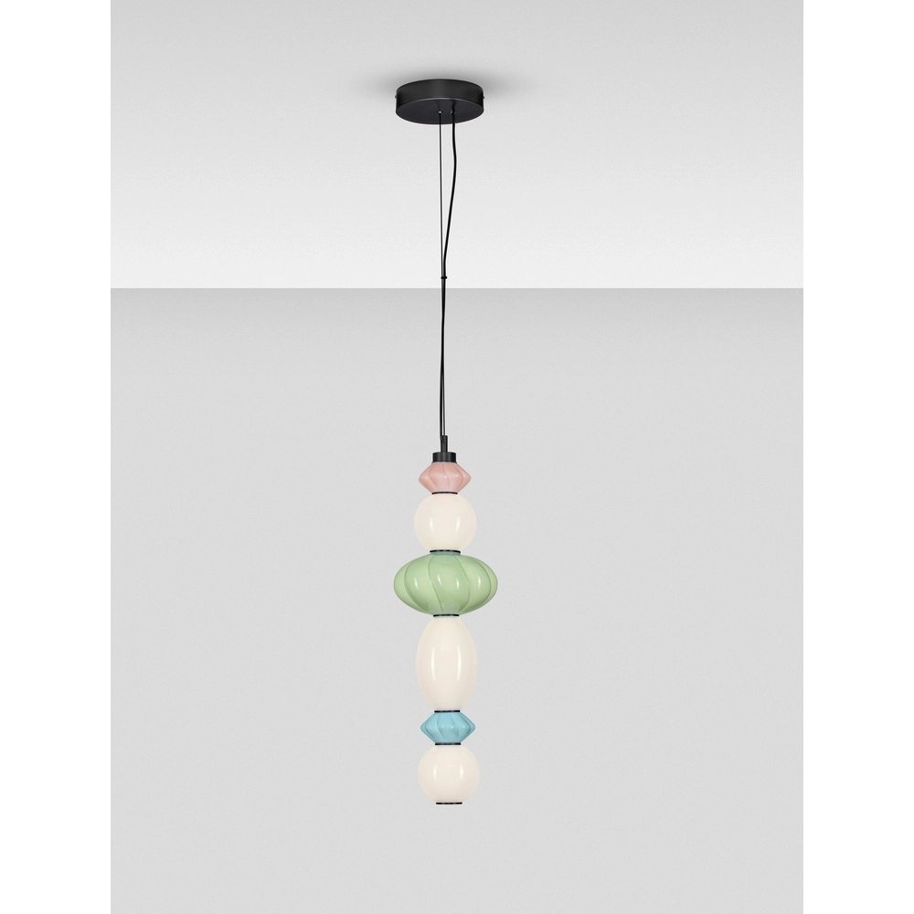 Hanglamp Oneta roze - wit - groen - blauw Lyora 5212017473936