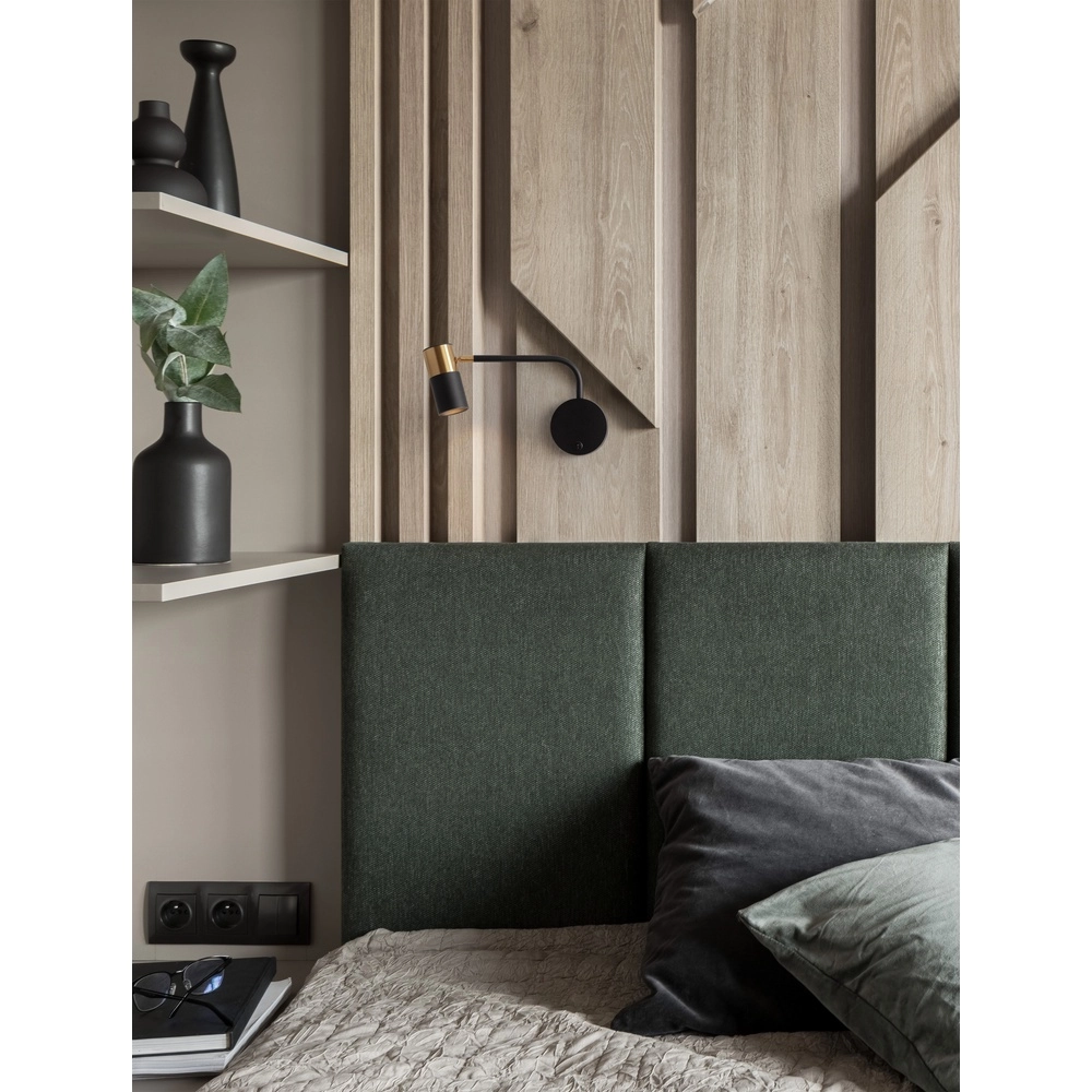 Wandlampje Pongo zwart met goud Lyora 5212017441744