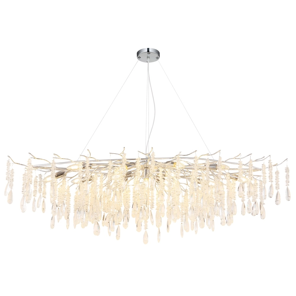 Hanglamp Kinga zilvergrijs 150cm Globo 9007371575992