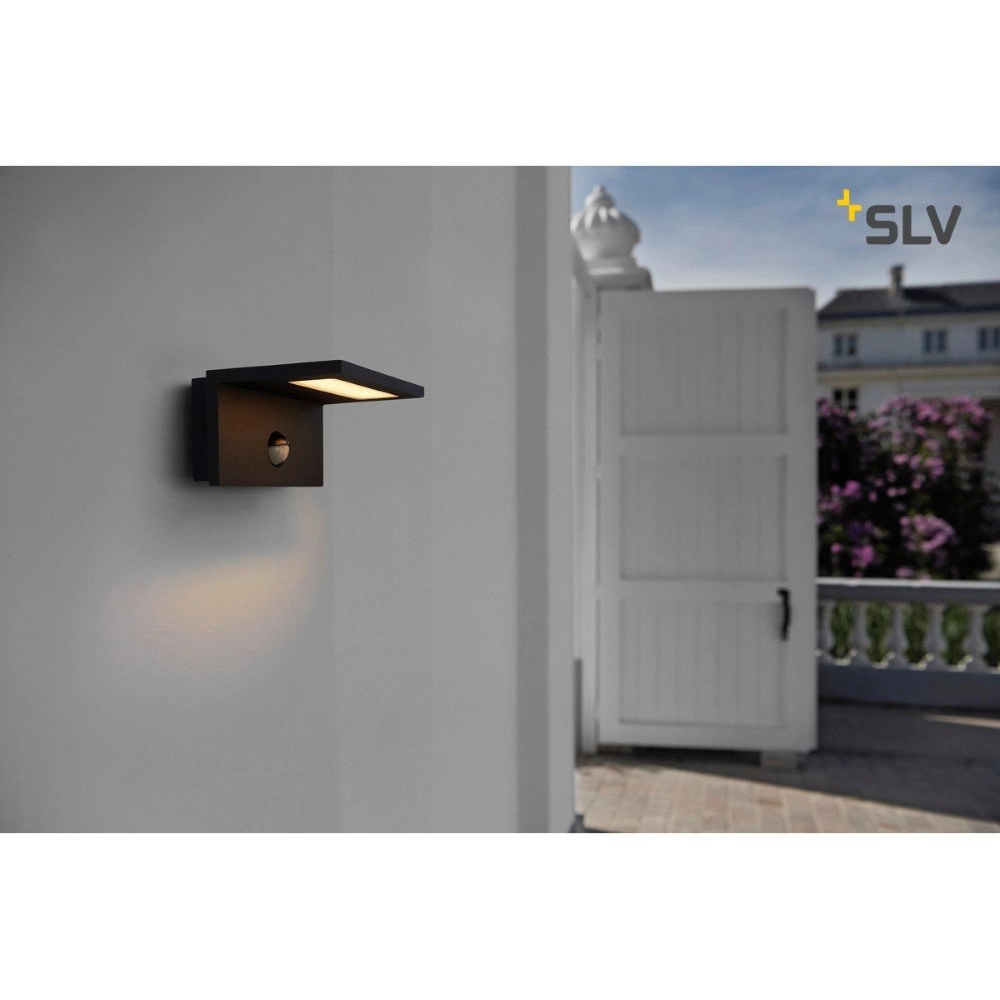 Wandlamp Led Sensor met bewegingssensor zwart SLV 4024163221986