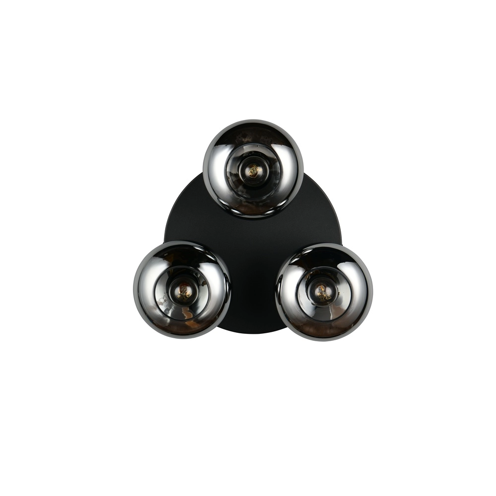 Plafondlamp Divina zwart met smoke glas Trio 4017807667387